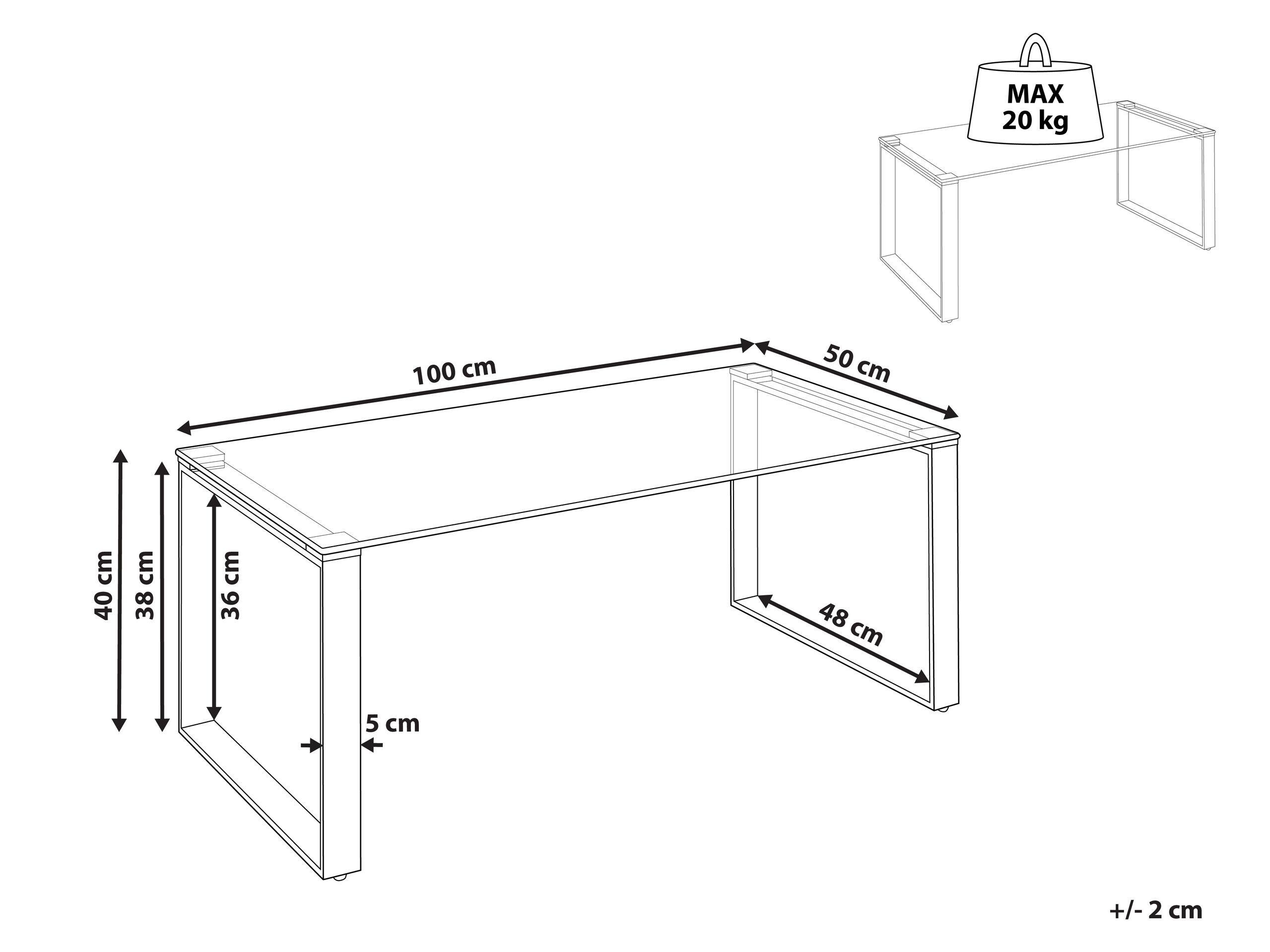 Beliani Couchtisch aus Sicherheitsglas Modern TILON  