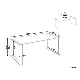 Beliani Couchtisch aus Sicherheitsglas Modern TILON  