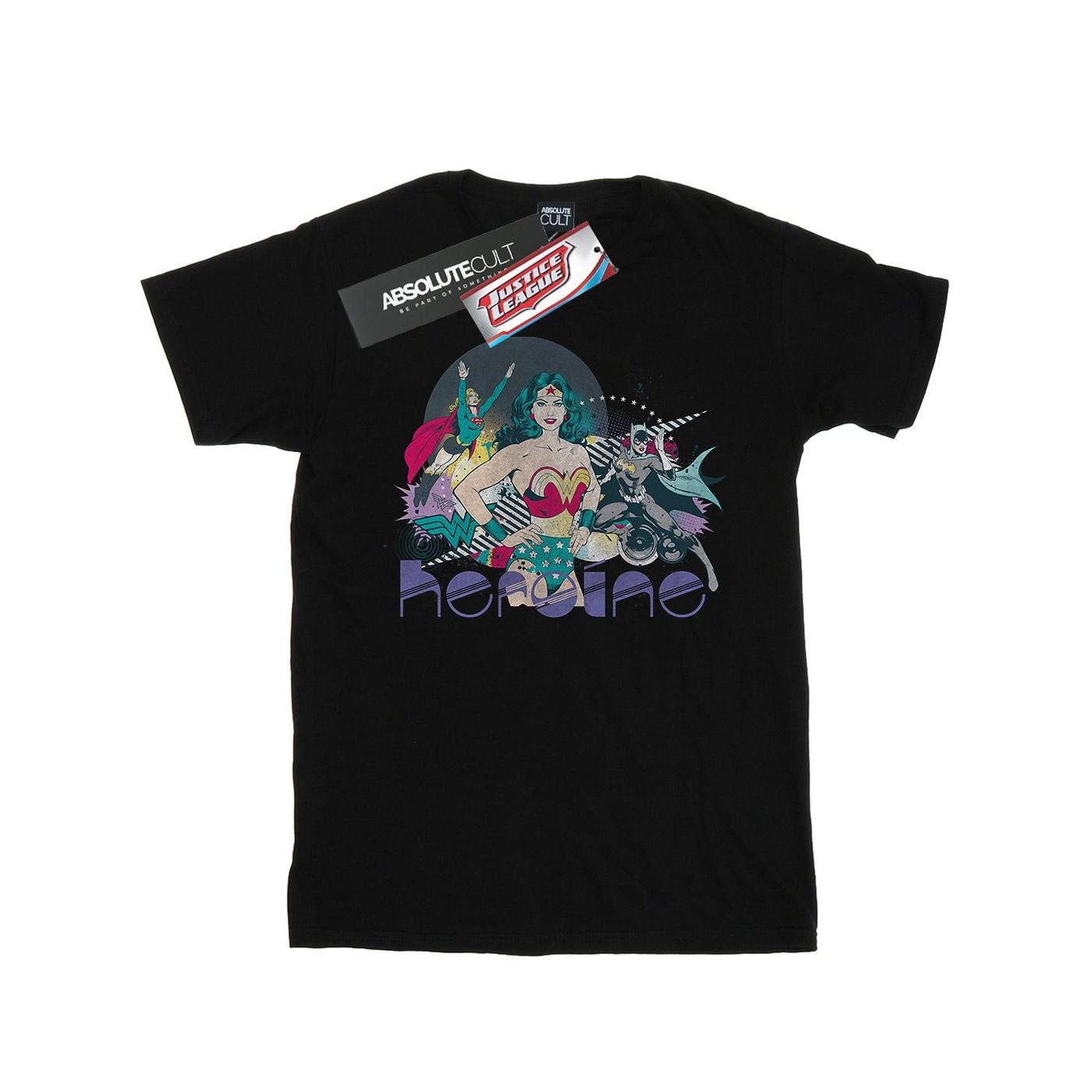 Image of Justice League Heroine Tshirt Jungen Schwarz 140/146
