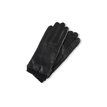 Gants en cuir à doublure allongée et fonction écran tactile