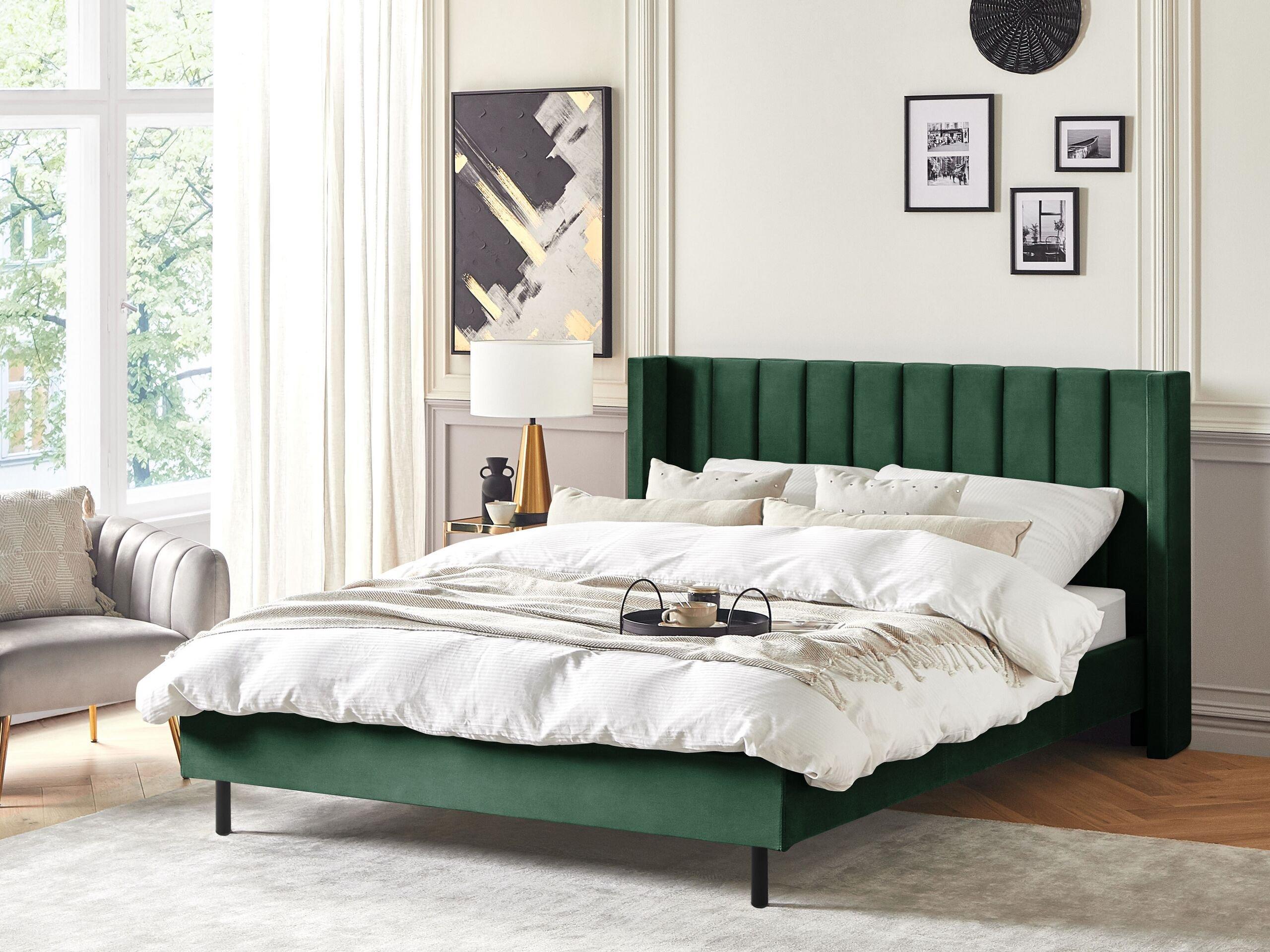 Beliani Bett mit Lattenrost aus Samtstoff Modern VILLETTE  