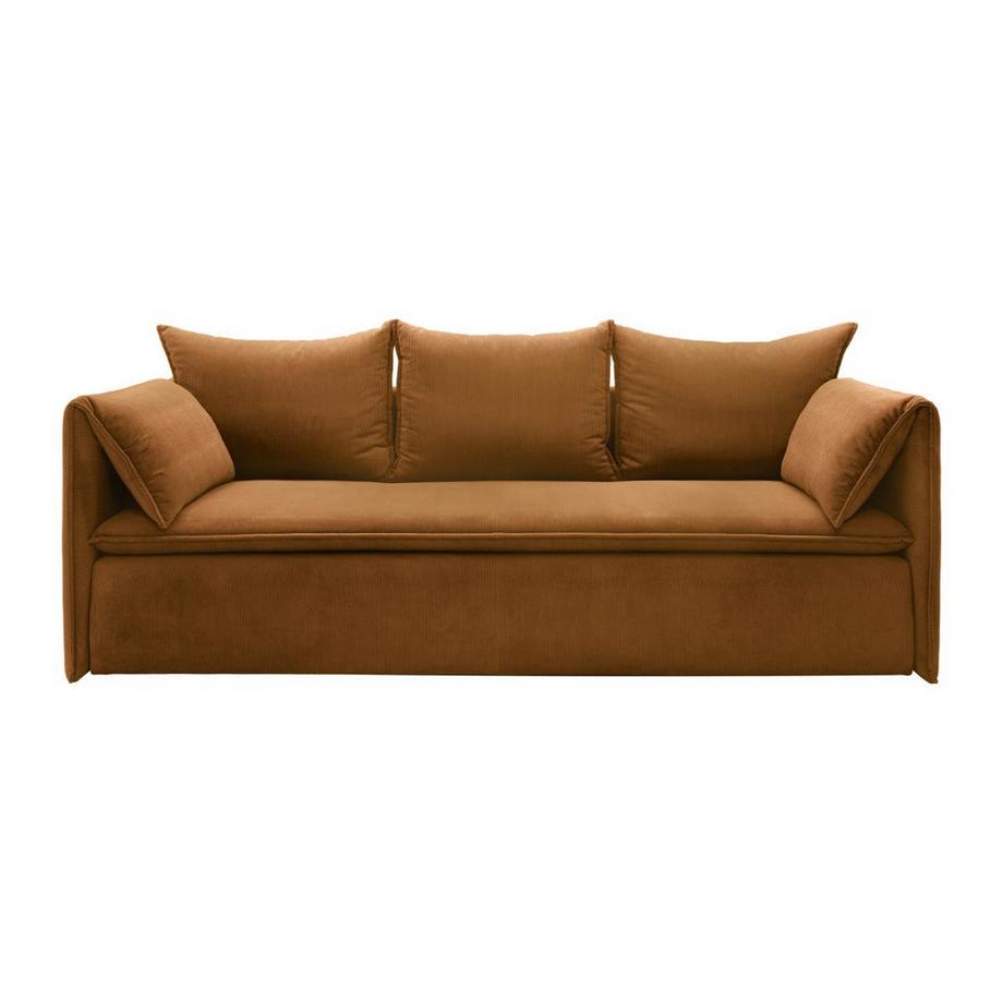 Vente-unique Sofa 3-Sitzer - Mit Schlaffunktion - Cord - Terracotta - TEODORA  