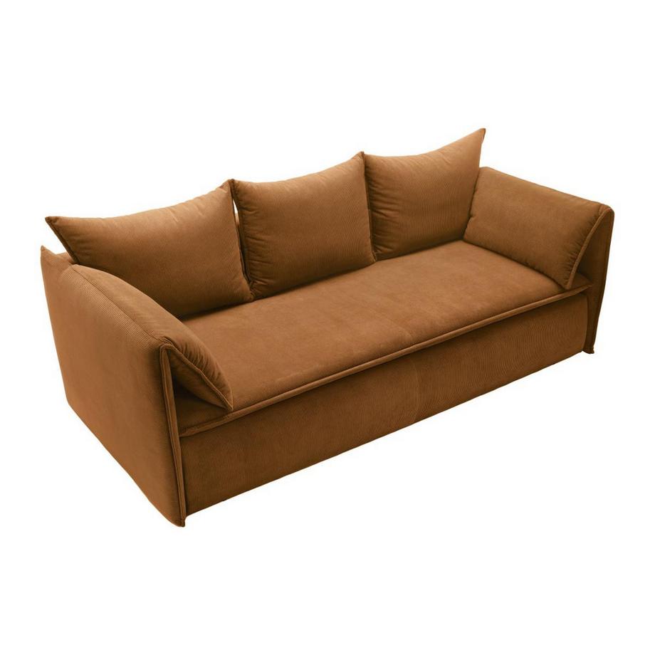 Vente-unique Sofa 3-Sitzer - Mit Schlaffunktion - Cord - Terracotta - TEODORA  