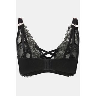 Ulla Popken  Reggiseno con ferretto, pizzo con cuori e nastri decorativi, coppa C-F 