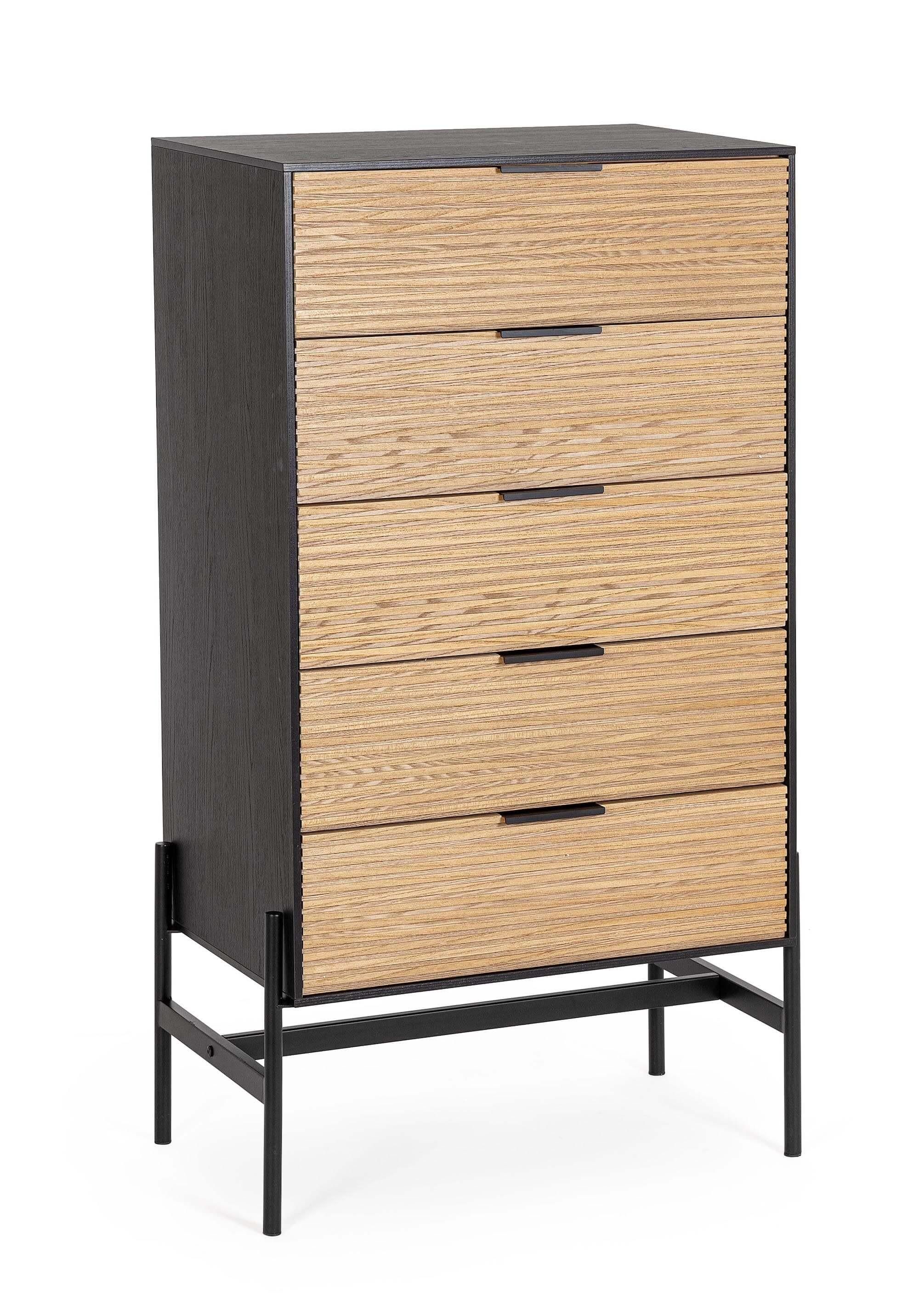 mutoni Commode Allycia noir naturel 64x40x115  