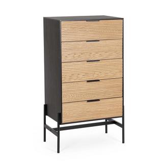 mutoni Commode Allycia noir naturel 64x40x115  