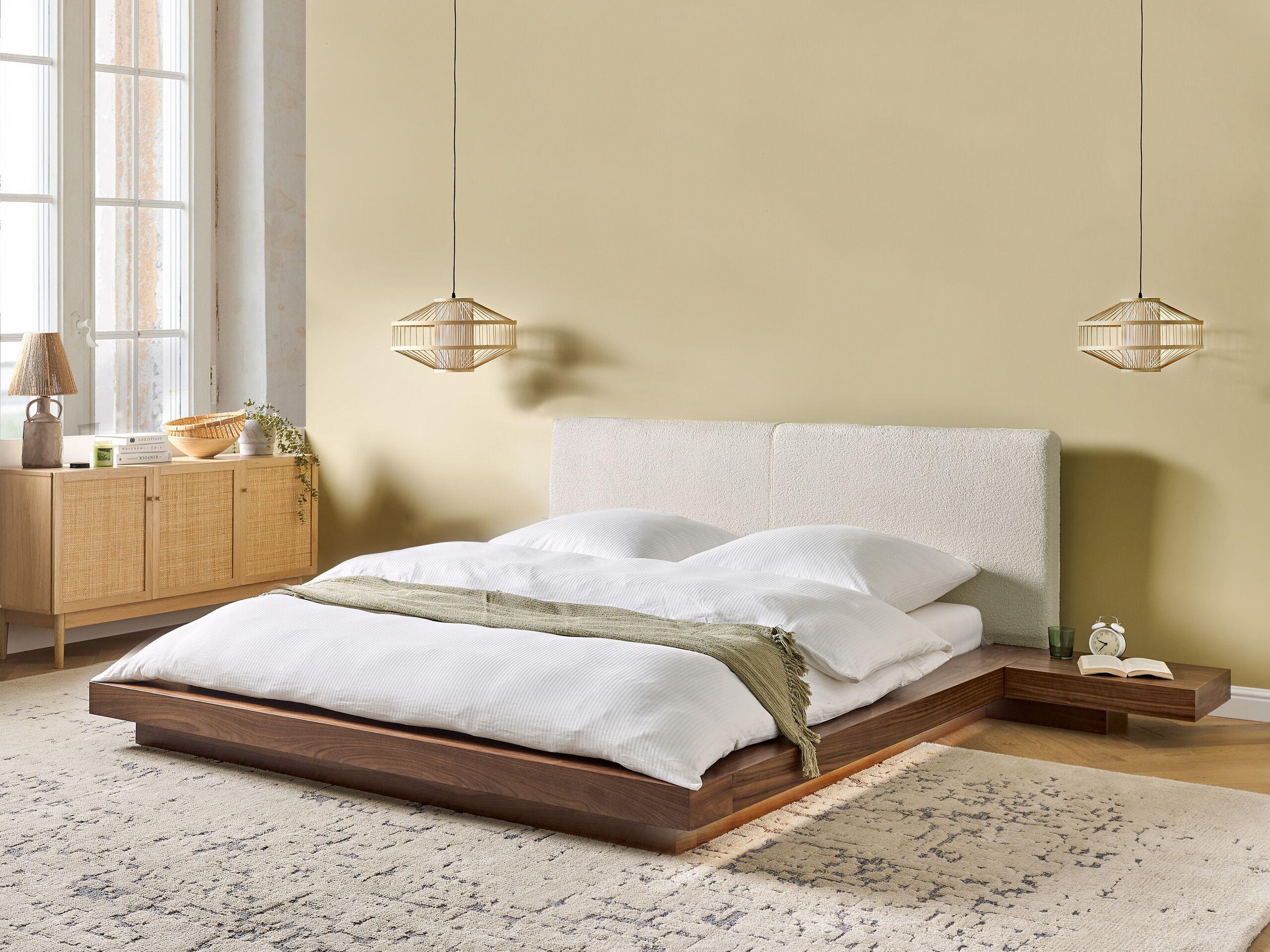 Beliani Bett mit LED aus MDF-Platte Modern ZEN  