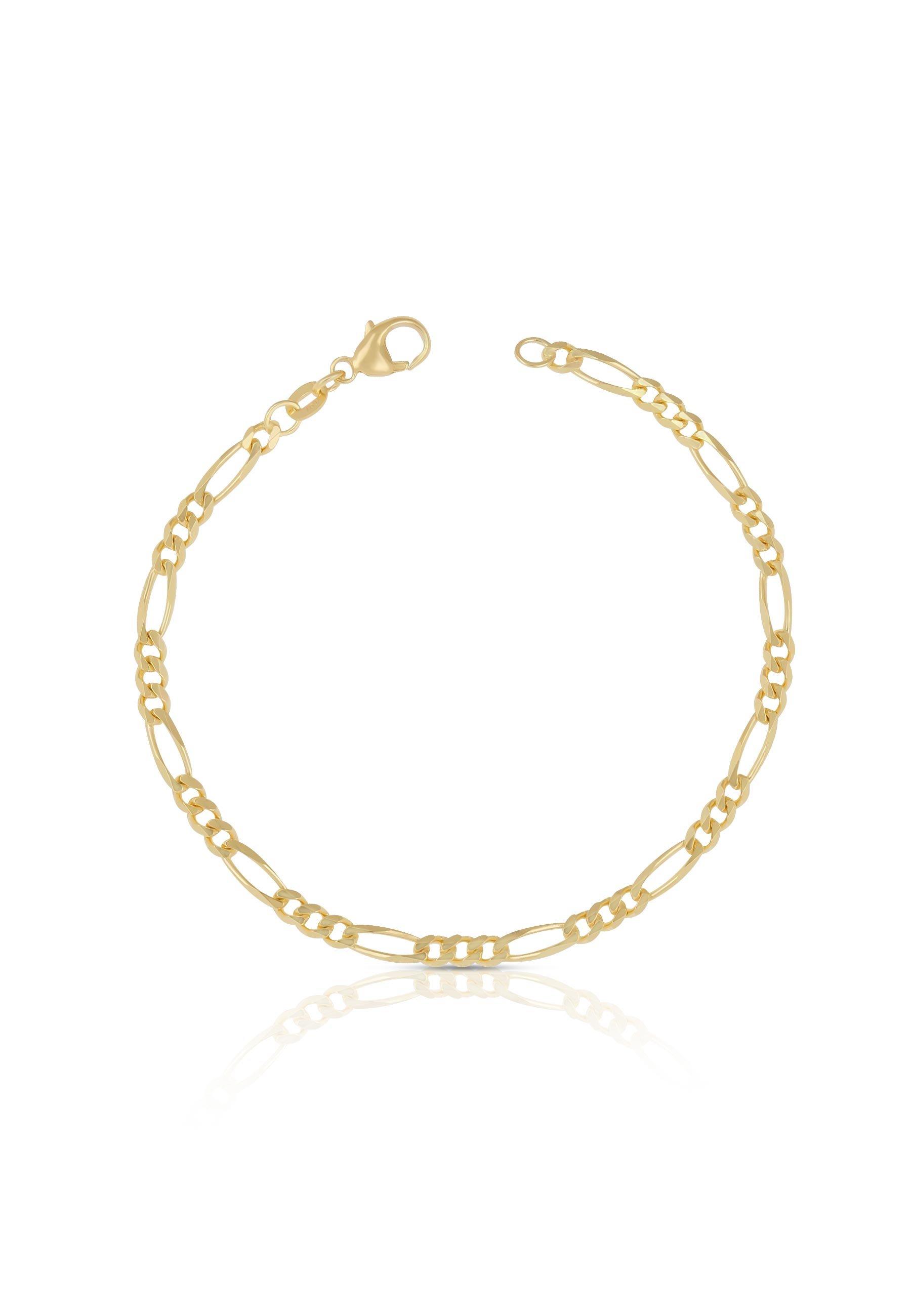 MUAU Schmuck  Bracelet Figaro Gelbgold 750, 19cm, 4mm 