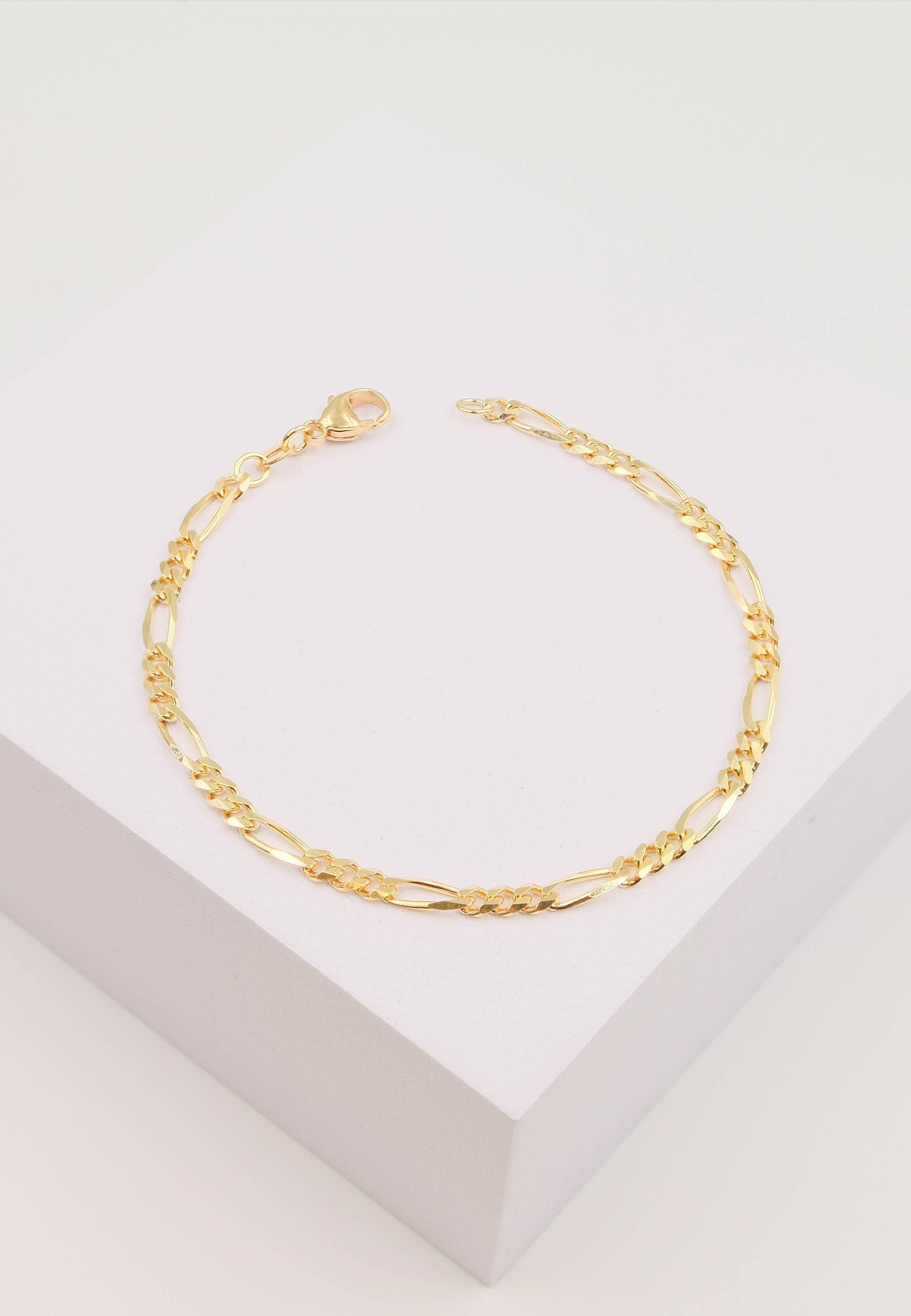 MUAU Schmuck  Bracelet Figaro Gelbgold 750, 19cm, 4mm 