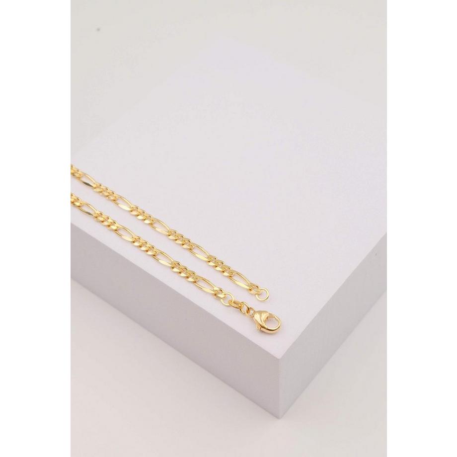 MUAU Schmuck  Bracelet Figaro Gelbgold 750, 19cm, 4mm 