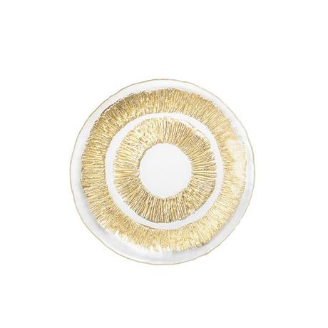 Aulica GOLDFARBENER DESSERTTELLER AUS GLAS 21CM - SONNE PRO KARTON - 6  