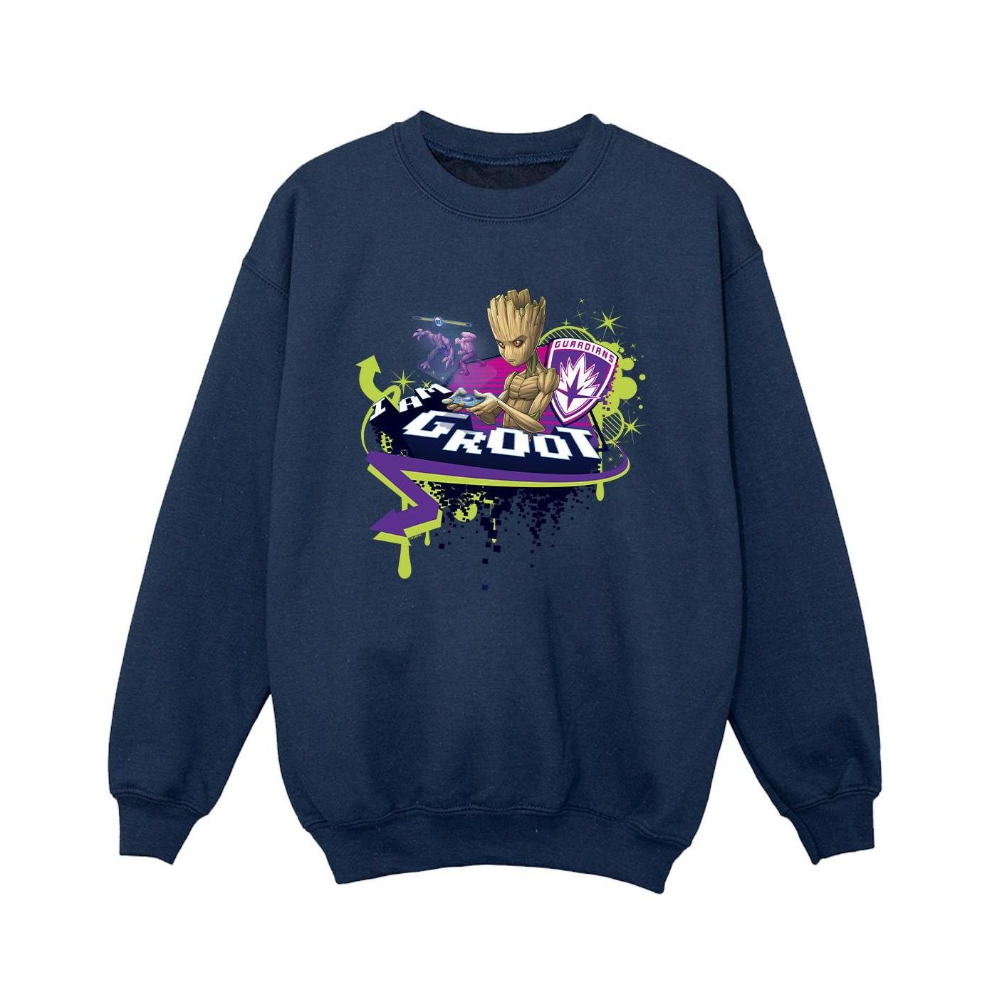 Image of Guardians Of The Galaxy Groot Gaming Holo Sweatshirt Jungen Marine 152-158
