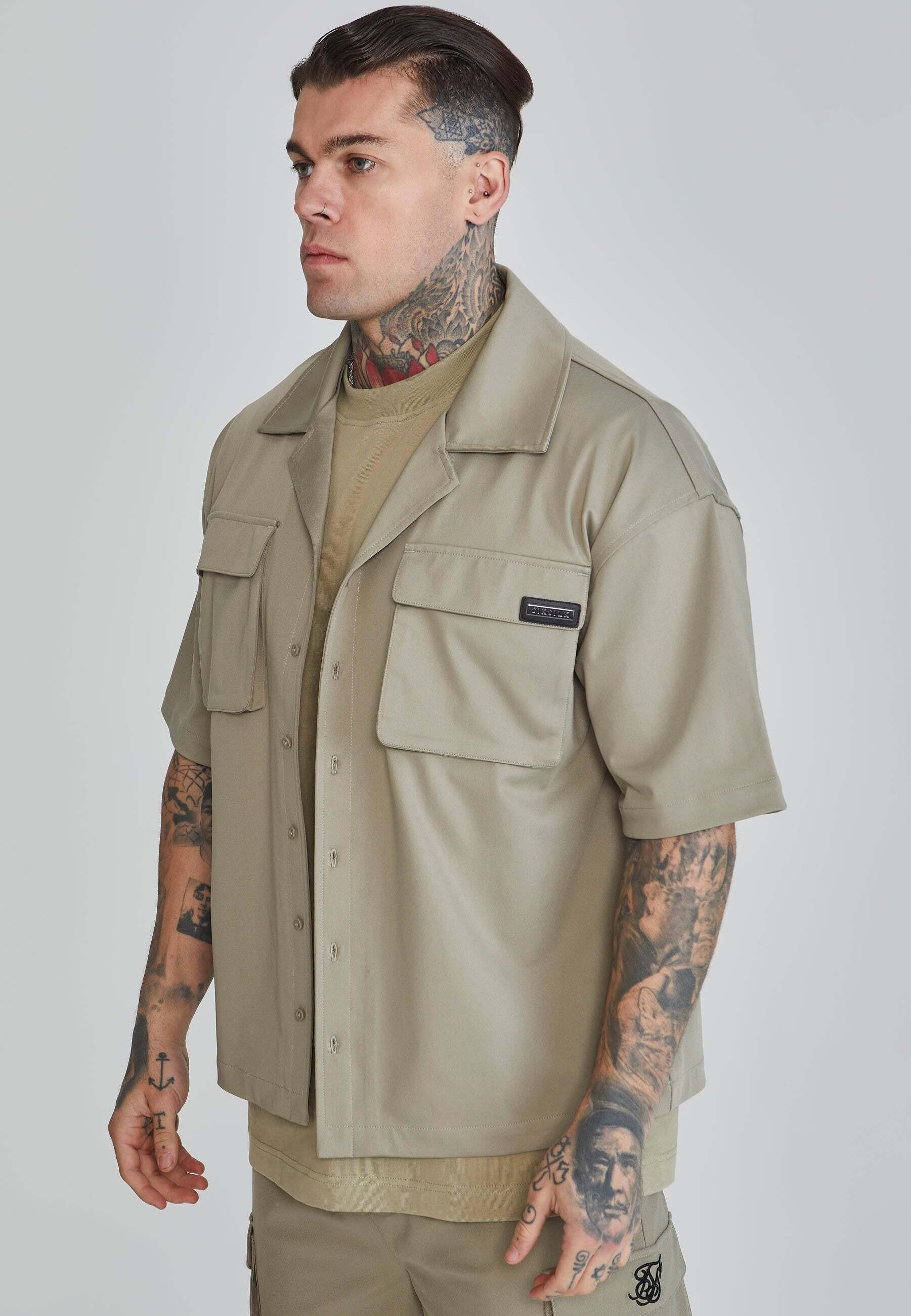Image of Kurzarmhemd Flight Utility Shirt Unisex Grün L