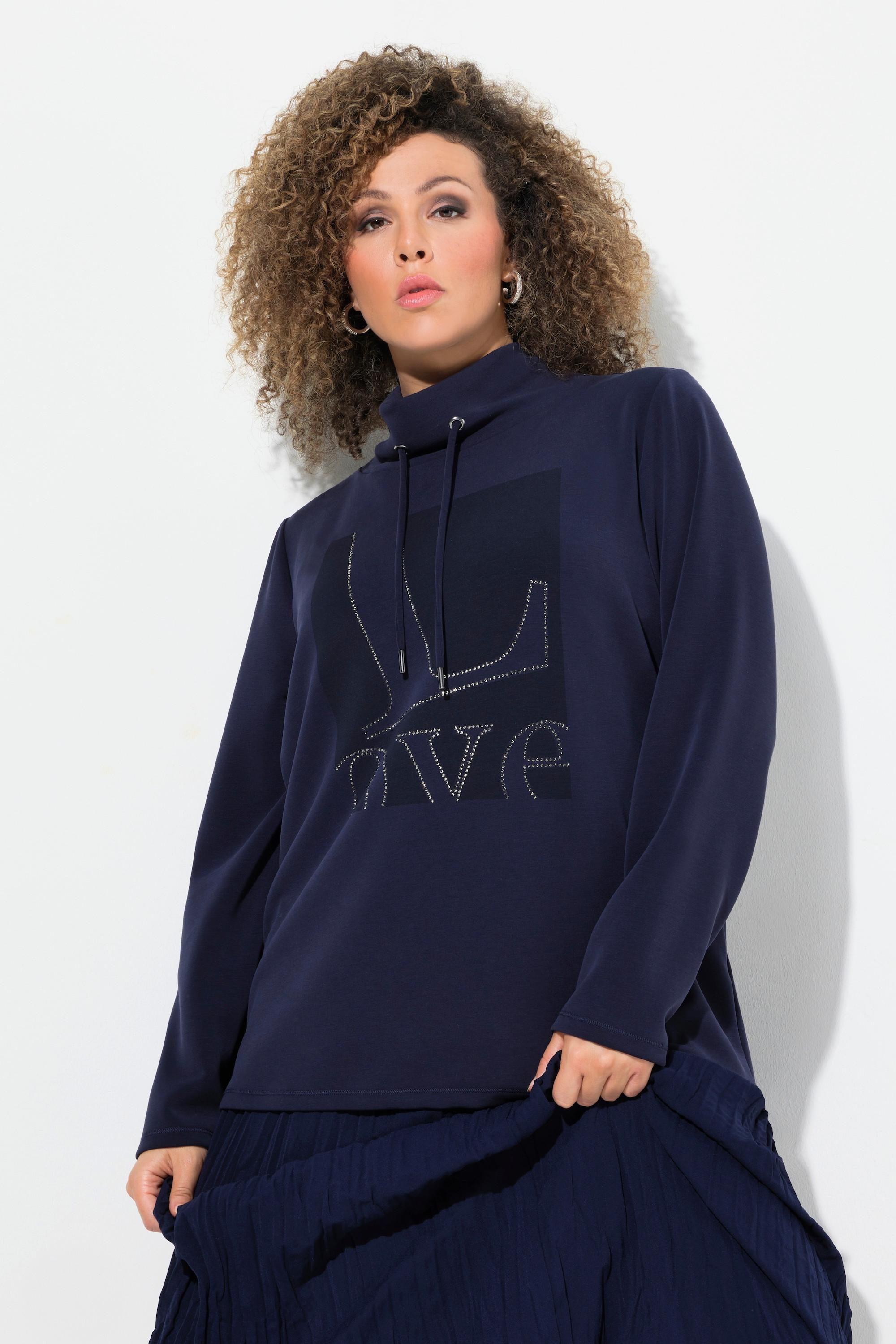 Ulla Popken  Sweatshirt, Love, Stehkragen, Langarm 