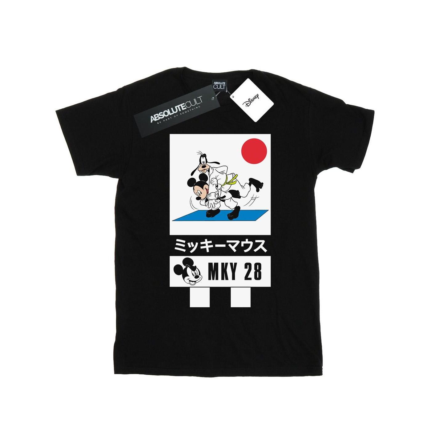 Image of Mickey And Goofy Karate Tshirt Damen Schwarz 3XL