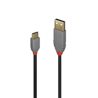 LINDY  36888 USB Kabel 3 m USB 2.0 USB A USB C Schwarz, Grau 