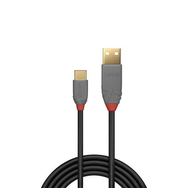 LINDY  36888 USB Kabel 3 m USB 2.0 USB A USB C Schwarz, Grau 