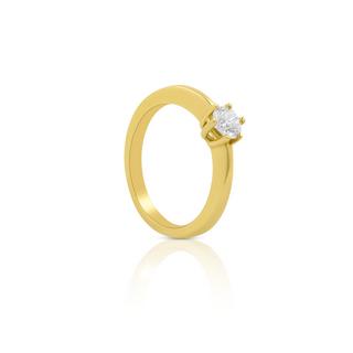 MUAU Schmuck  Solitaire Ring Diamant 0.40ct. Gelbgold 750 