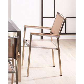 Beliani Lot de 6 chaises de jardin en Acier inox Industriel GROSSETO  