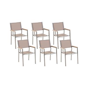 Set mit 6 Stühlen aus Edelstahl Modern GROSSETO