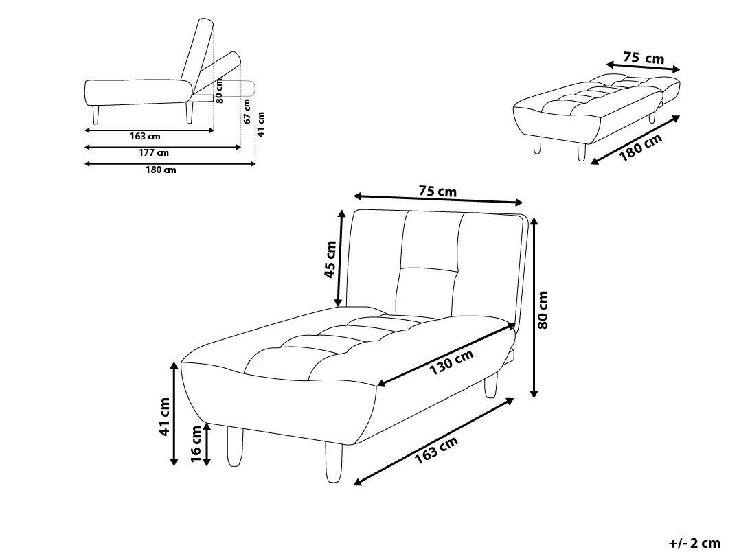 Beliani Chaise longue en Polyester Rétro ALSTEN  