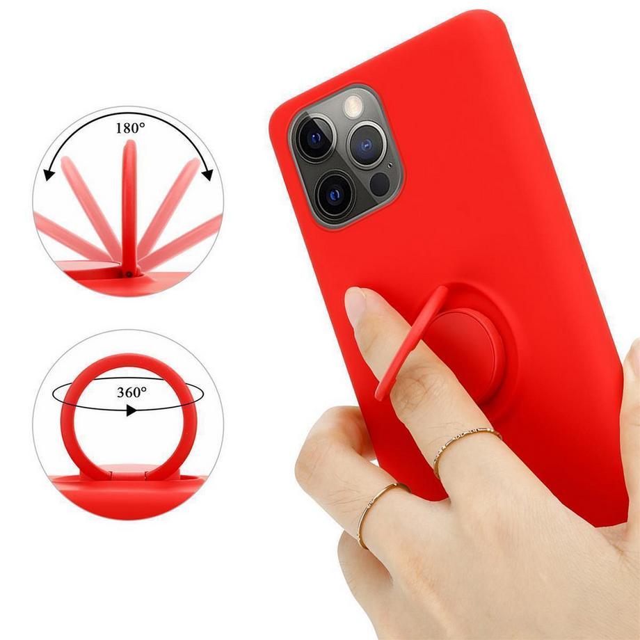 Cadorabo  Hülle für Apple iPhone 12  12 PRO TPU Silikon mit Ring Liquid 