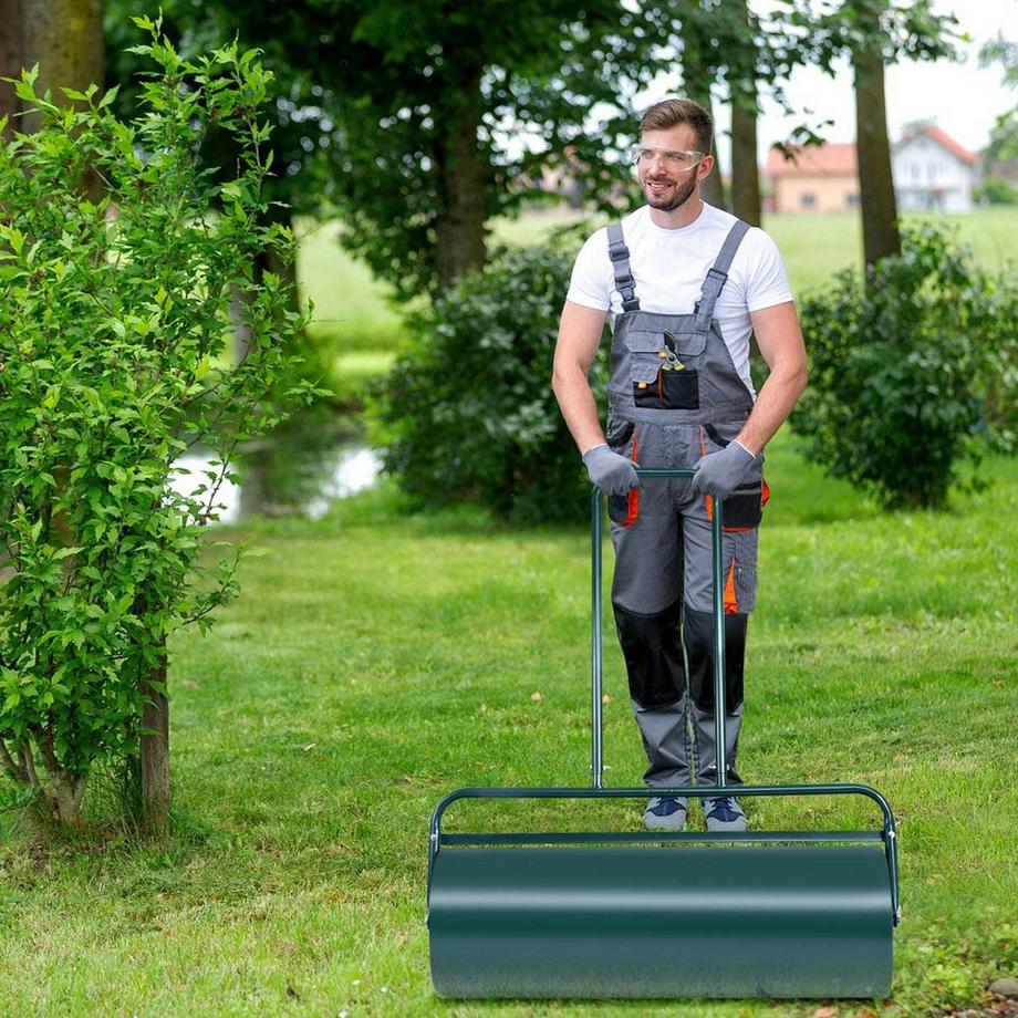 Northix  Rouleau à gazon Rouleau à main 90 cm Rouleau de jardin 63 L avec tambour robuste Rouleau à gazon vert 