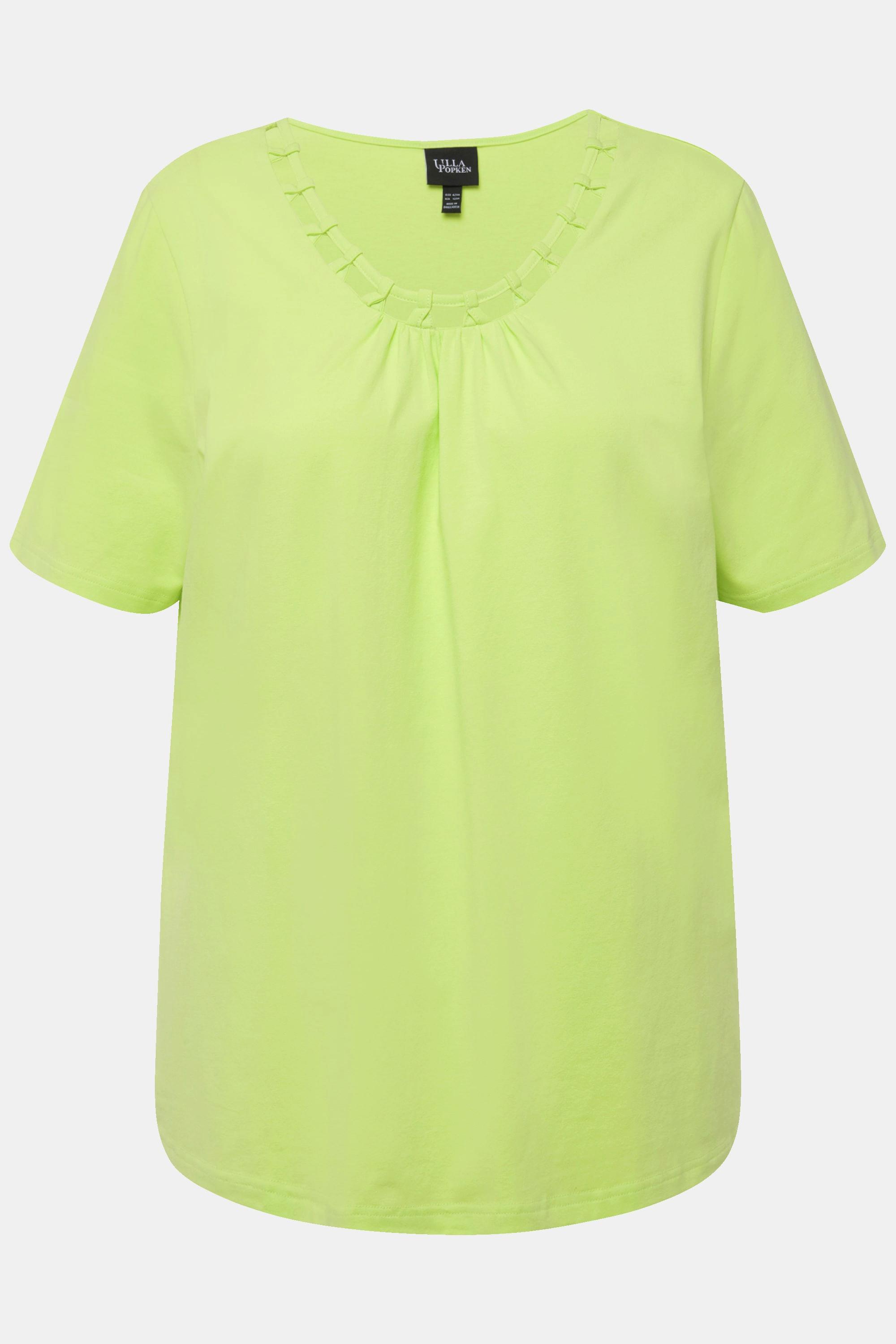 Ulla Popken  T-shirt con scollo rotondo con aperture e mezze maniche 