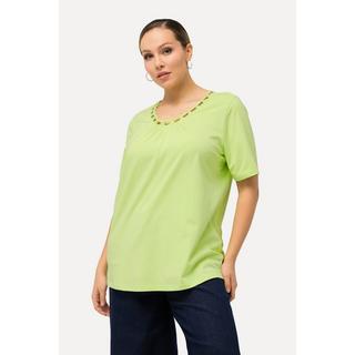 Ulla Popken  T-shirt con scollo rotondo con aperture e mezze maniche 