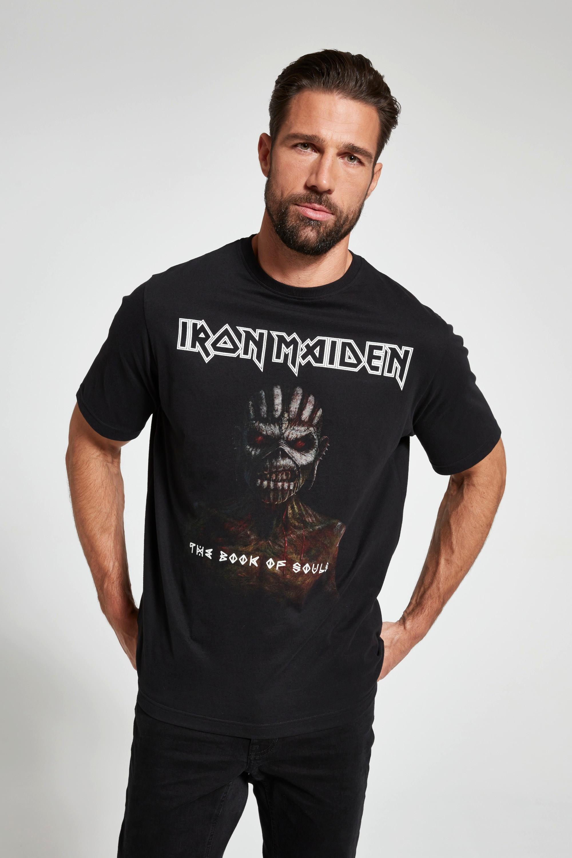 JP1880  T-shirt dedicata alla band Iron Maiden con mezze maniche nero 