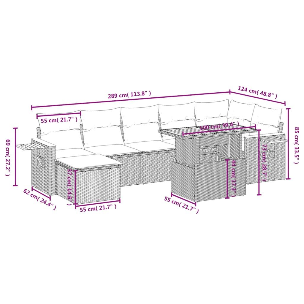 VidaXL Ensemble de canapés de jardin rotin synthétique  