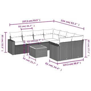 VidaXL Garten sofagarnitur poly-rattan  