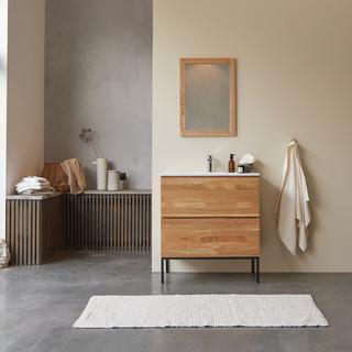 Tikamoon Mobile per il bagno in legno di quercia massello e ceramica 80 cm Nova  