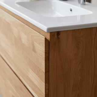Tikamoon Mobile per il bagno in legno di quercia massello e ceramica 80 cm Nova  