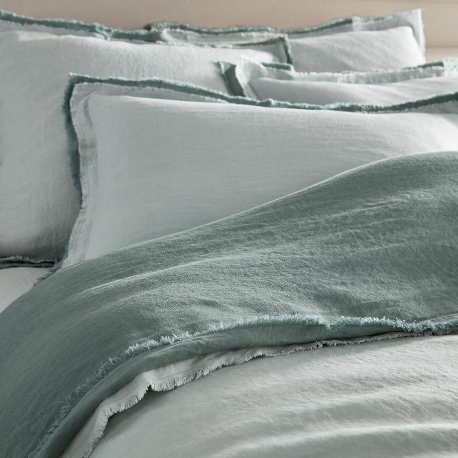 AM.PM Alhanasia Copripiumino lino lavato doppia frangia  