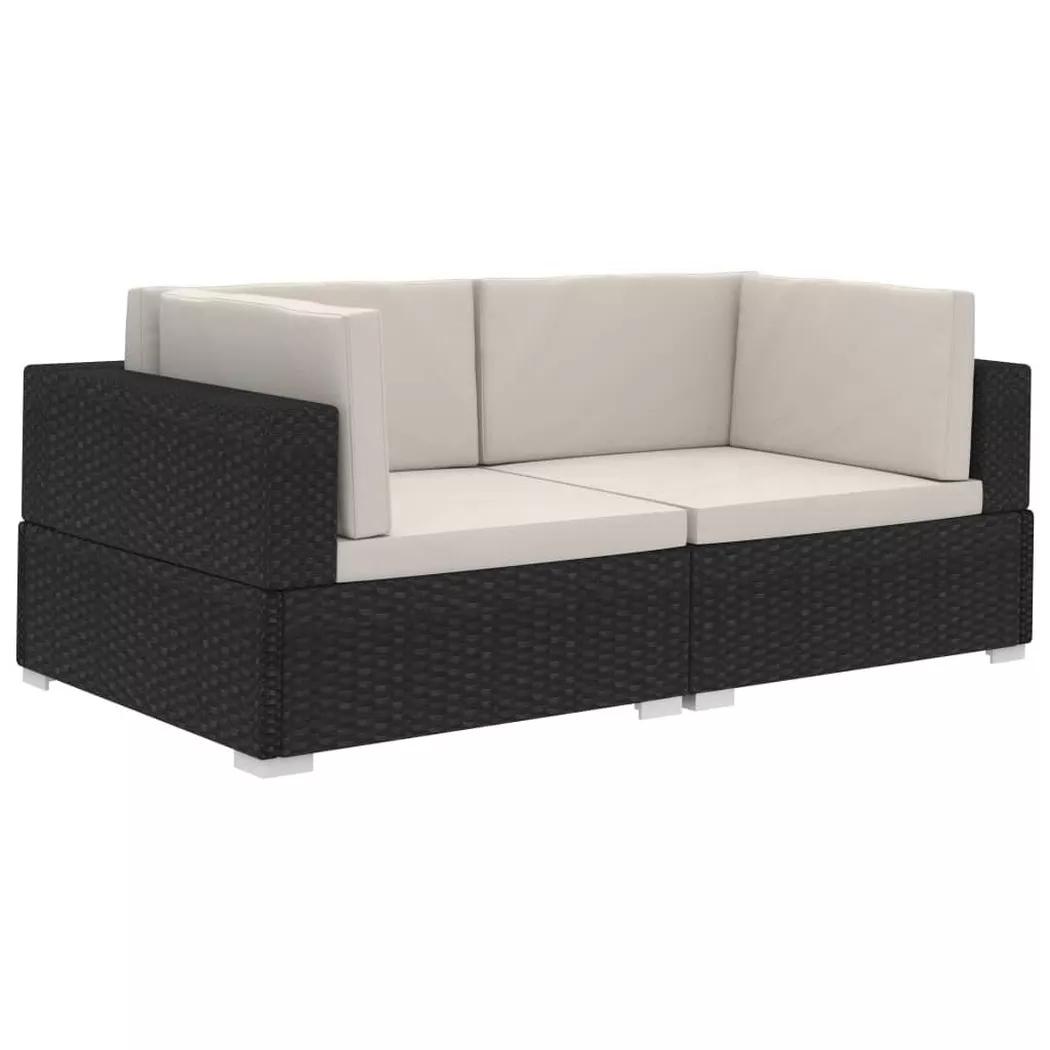 VidaXL - poltrona ad angolo Polirattan, One Size, Nero