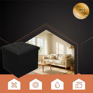 Northio Pouf pliant noir 25779  