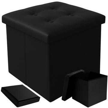 Pouf pliant noir 25779