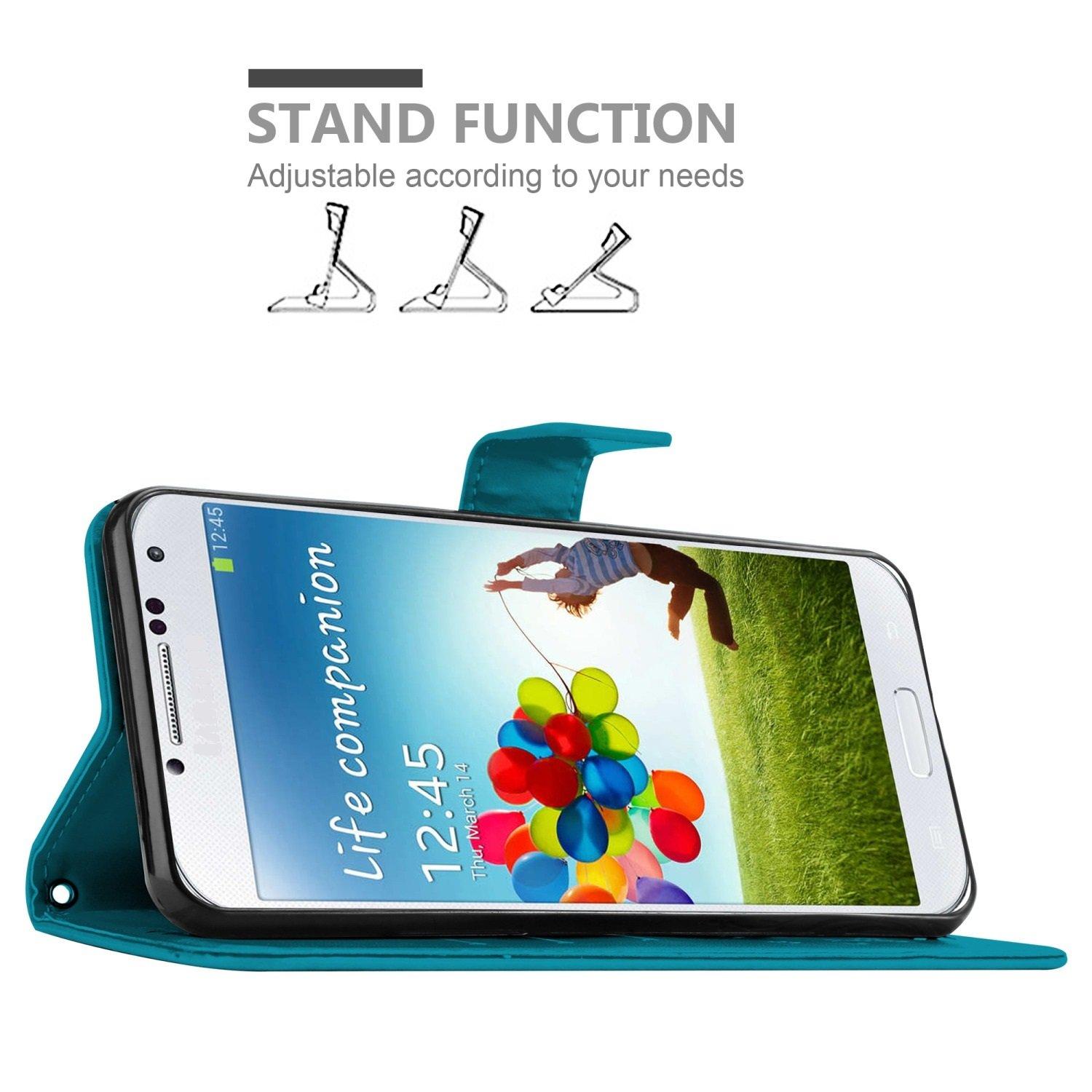 Cadorabo  Hülle für Samsung Galaxy S4 Blumen Design Magnetverschluss 