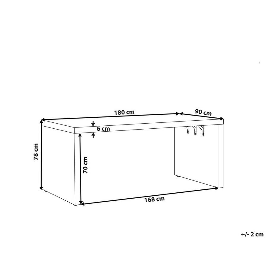 Beliani Table de salle à manger de jardin en Fibre-ciment Industriel TARANTO  