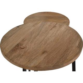 mutoni Table basse en manguier naturel 56 (lot de 2)  