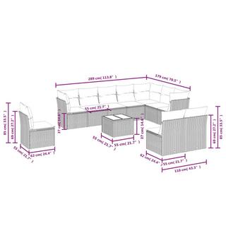 VidaXL Ensemble de canapés de jardin rotin synthétique  