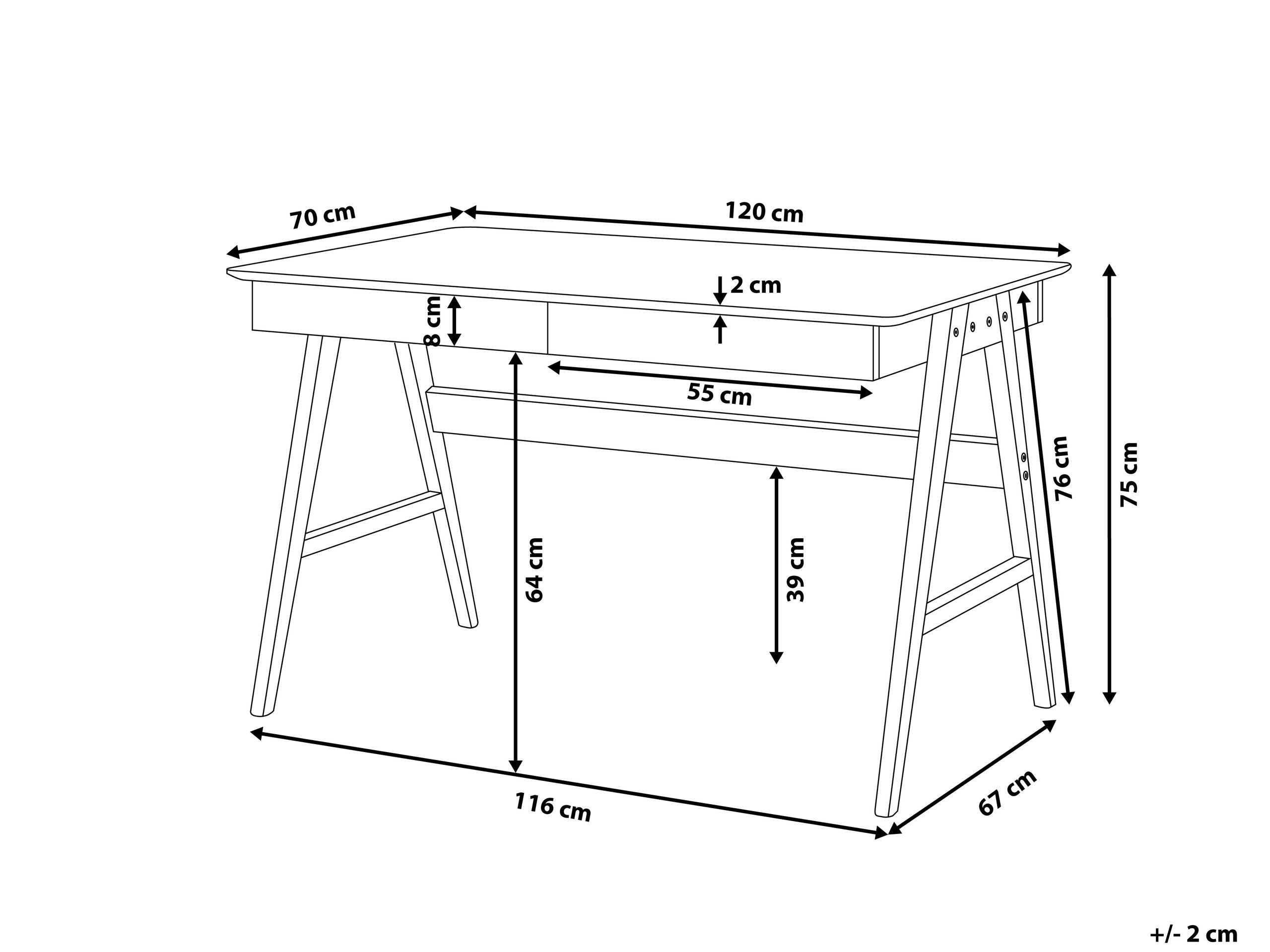 Beliani Schreibtisch aus MDF-Platte Skandinavisch SHESLAY  