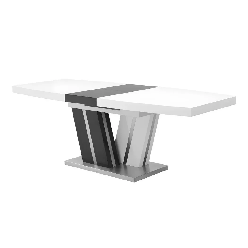 Vente-unique - Table à manger extensible NOAMI II 6 à 8 cous MDF laqué, One Size, Anthracite