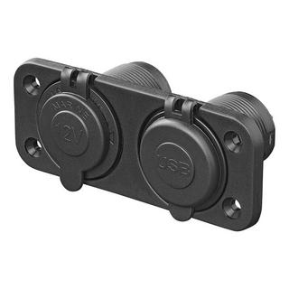 Pricenet  Einbausatz: 12V-Steckdose + USB-Schnellladegerät Typ A + C 2-fach 3A 