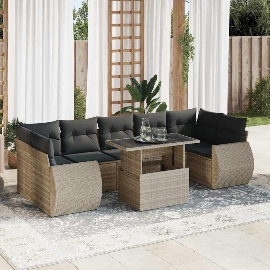VidaXL Ensemble de canapés de jardin rotin synthétique  