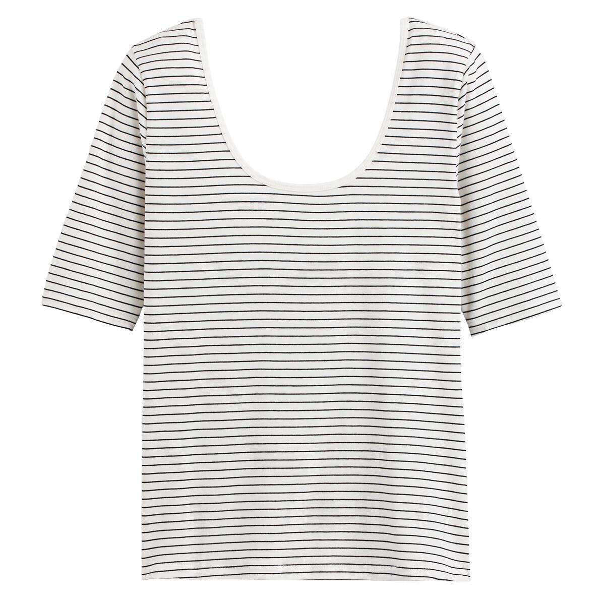 La Redoute Collections  Gestreiftes T-Shirt mit U-Ausschnitt 