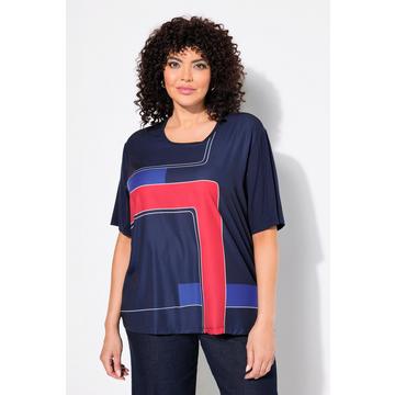 Shirt, Satin-Vorderseite, Classic, Rundhals, 3/4-Arm