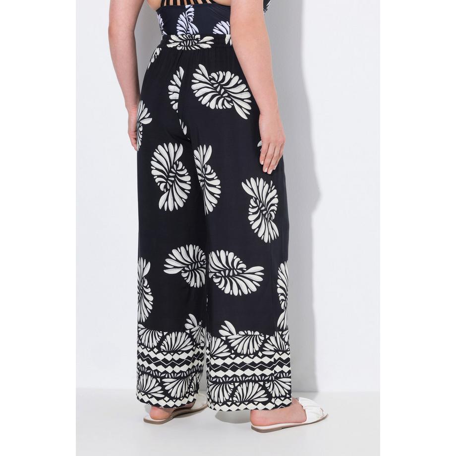 Ulla Popken Pantaloni palazzo stampati Gamba larga Vita elasticizzata  