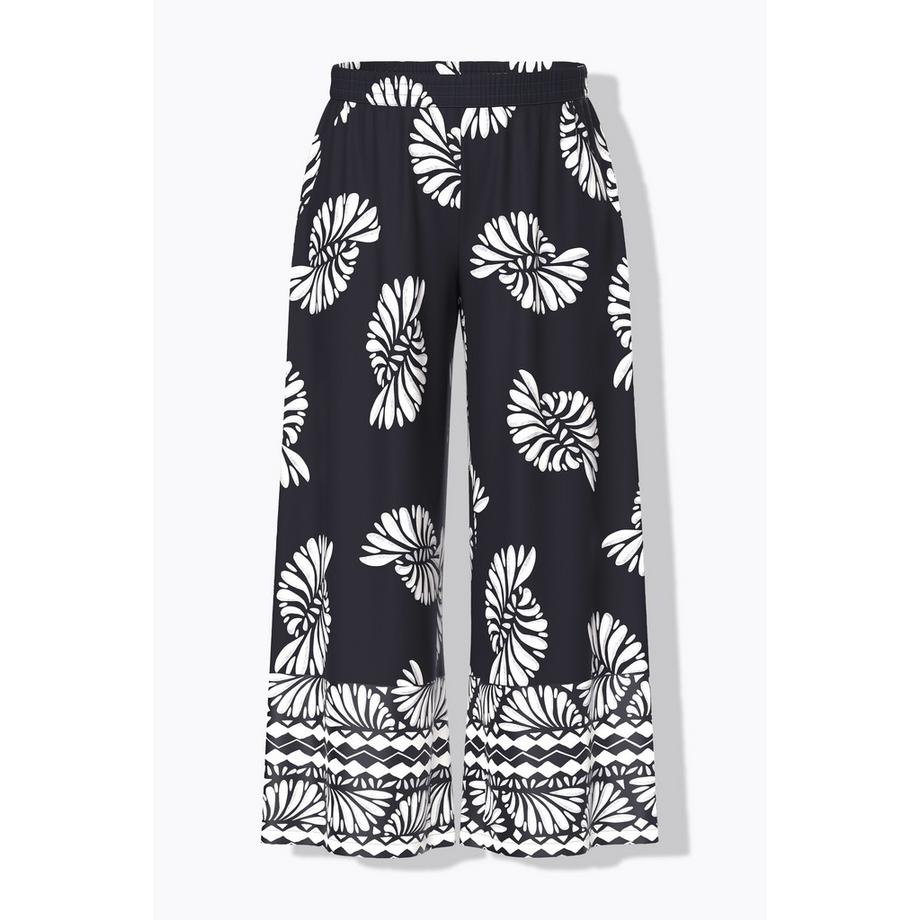 Ulla Popken Pantaloni palazzo stampati Gamba larga Vita elasticizzata  